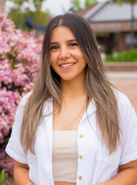 Smiling young woman with long hair