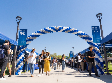 balloon arch at campus festival entrance